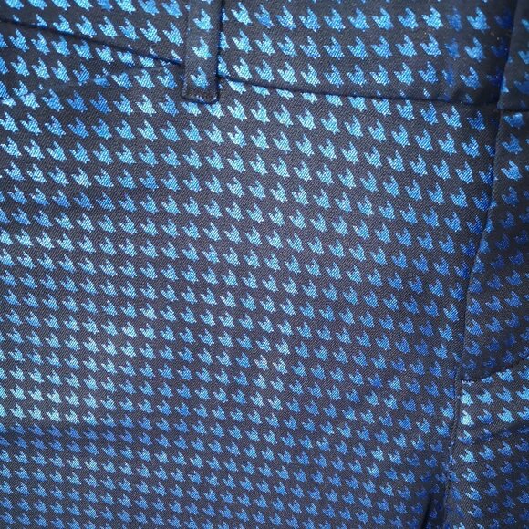Old Navy Pixie Slim Leg Ladies Size 12 Royal Blue & Black Houndstooth Pants - Picture 6 of 14
